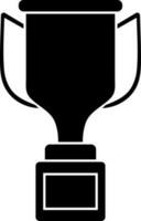 Glyph trophy cup icon in Black and White color. vector