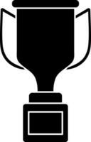 Glyph trophy cup icon in Black and White color. vector