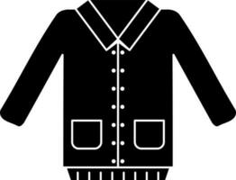 Flat style jacket icon in Black and White color. vector