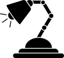 Desk or study lamp icon in Black and White color. vector