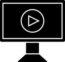 Video play button icon in desktop. vector