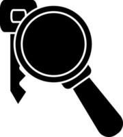 Black and White searching key icon in flat style. vector