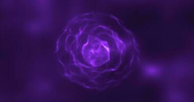 resumen púrpura energía redondo esfera brillante con partícula olas de alta tecnología digital magia resumen antecedentes foto