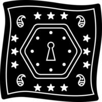 Black and White keyhole icon in ancient square shape. vector