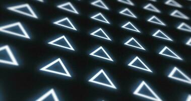 Abstract pattern of glowing geometric triangles futuristic hi-tech black background photo