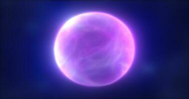 Abstract purple energy sphere round glowing magical digital futuristic space background photo