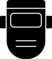 Flat style welding mask icon in Black and White color. vector