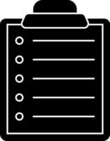 Illustration of checklist icon in Black and White color. vector