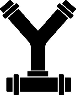 Illustration of joint pipe icon in Black and White color.