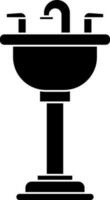 Isolated sink icon in black color. vector