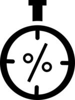 Flat style stopwatch icon in Black and White color. vector