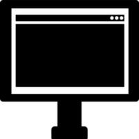 Web browser window on computer screen icon. vector