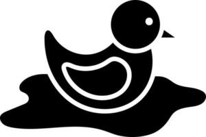 Black and White duck icon or symbol. vector
