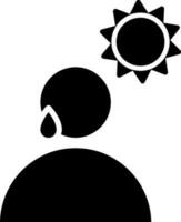 Summer weather with human sweating icon. vector