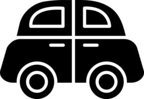 Glyph icon or symbol of toy car. vector