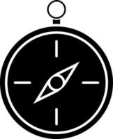 Glyph compass icon in Black and White color. vector