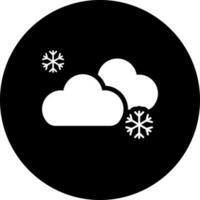 Illustration of snowfall or winter weather glyph icon. vector