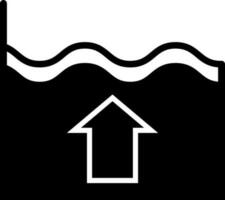 Black and White illustration of water level up icon. vector