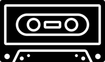 Isolated cassette icon in Black and White color. vector