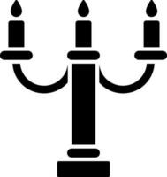 Candelabrum glyph icon in flat style. vector