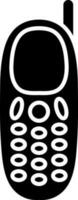 Retro mobile phone icon in Black and White color. vector