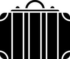 Illustration of suitcase icon in Black and White color. vector
