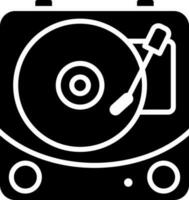 Black and White illustration of vinyl record icon. vector