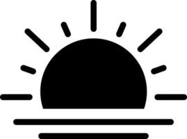 Sunrise icon or symbol in Black and White color. vector