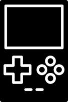 Portable console or game boy icon in Black and White color. vector