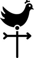 Weathercock glyph icon or symbol. vector