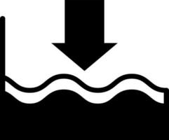 Water level down icon in flat style. vector