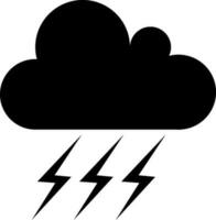 Thunderstorm icon in flat style. vector