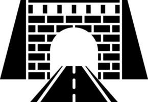 la carretera túnel icono en negro y blanco color. vector