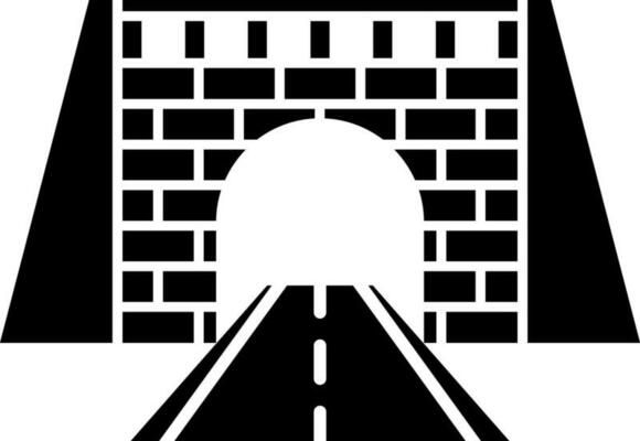 Road tunnel icon in Black and White color.
