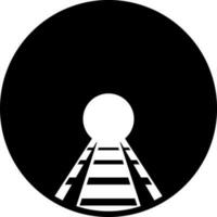 Railroad tunnel icon in Black and White color. vector