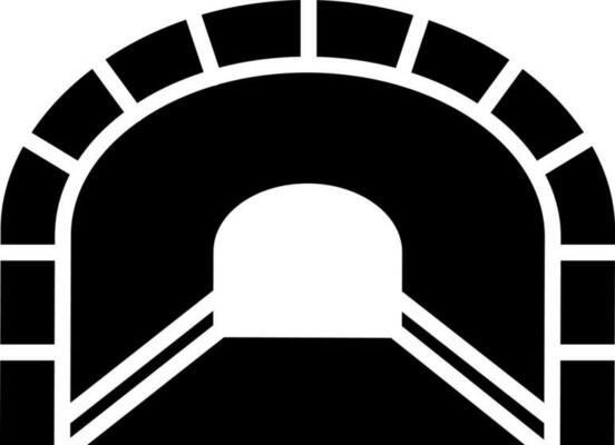 Black and White tunnel icon in flat style.