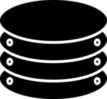 Black and White icon or symbol of database. vector