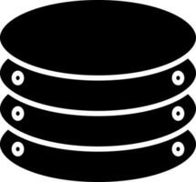 Black and White icon or symbol of database. vector