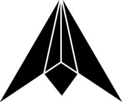 Paper plane icon or symbol in Black and White color. vector