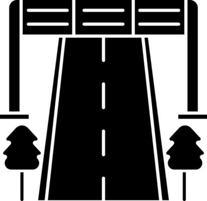 Roadside icon or symbol in Black and White color.