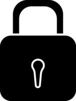 Black and White icon or symbol of lock in flat style. vector