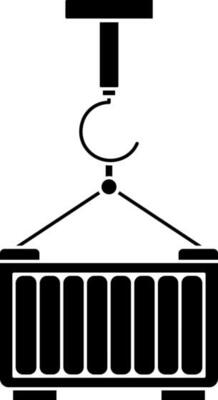 Black and White container icon in flat style.
