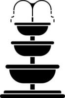 Black and White water fountain icon in flat style. vector