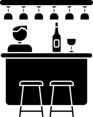 Bar counter icon in Black and White color.