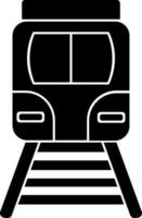 Black and White train icon or symbol. vector