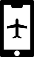 Online flight ticket booking app in smartphone icon. vector