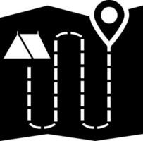 Black and White map navigation icon or symbol. vector