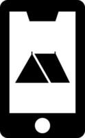 Online camping icon or symbol in Black and White color. vector