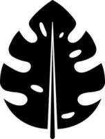 negro y blanco ilustración de tropical o palma hoja icono. vector