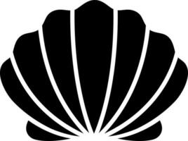 Flat style shell icon in Black and White color. vector